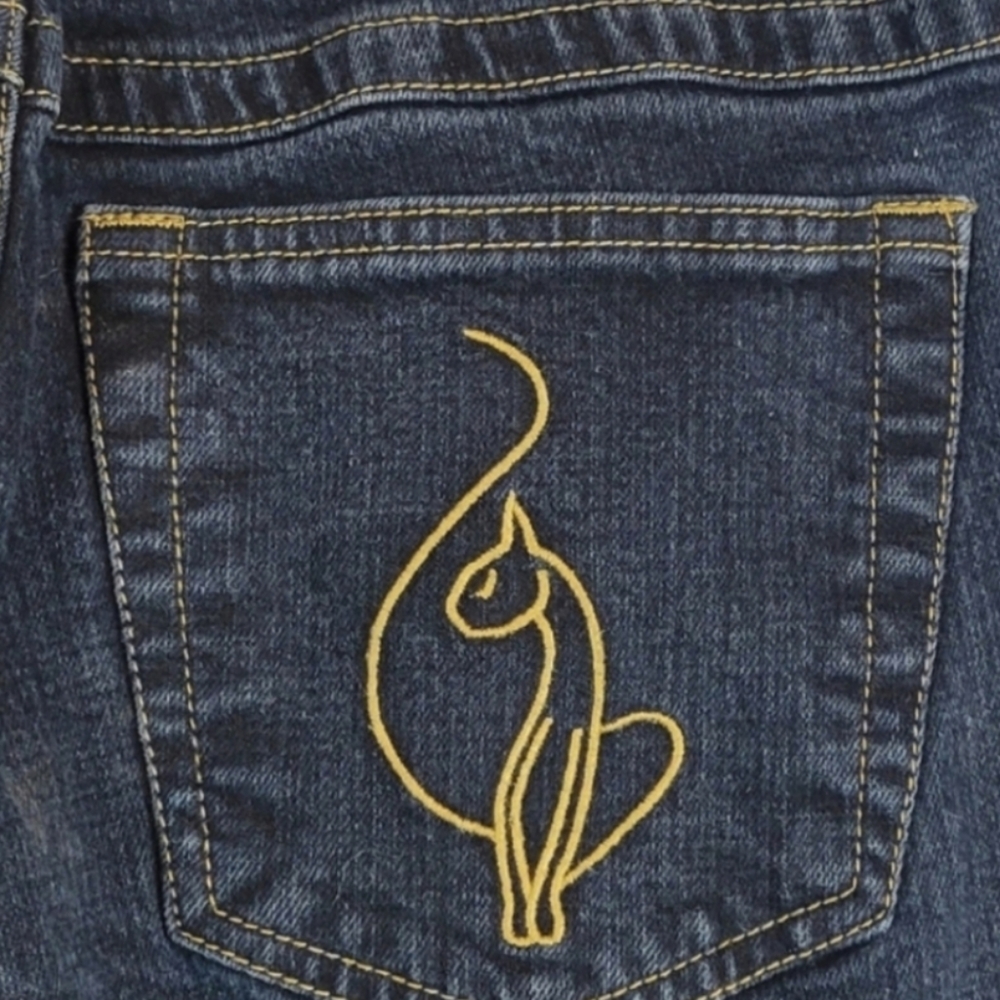 BABY PHAT Vintage Wide Leg Flare Blue Jeans Juniors Size 3 - Picture 4 of 9